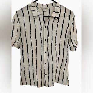 Elevenparis Mens Striped Button Up Shirt